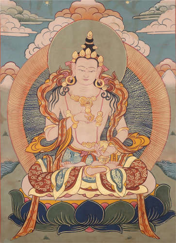 CHINESE THANGKA OF SEATED BUDDHA