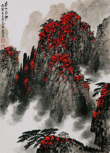 CHINESE SCROLL PAINTING OF MOUNTAIN VIEWS