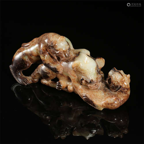 CHINESE ANCIENT JADE BEAST HAN DYNASTY