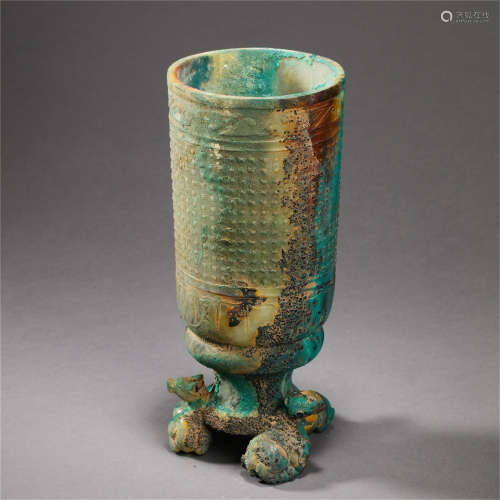 CHINESE ANCIENT JADE CUP HAN DYNASTY