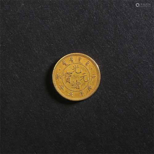 CHINESE PURE GOLD COIN LATE QING DYNASTY