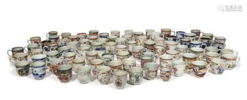 A COLLECTION OF EIGHTY-FIVE CHINESE COFFEE CUPS 18TH CENTURY Variously decorated in enamels and
