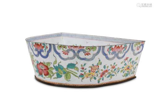 A CHINESE FAMILLE ROSE CANTON ENAMEL BASIN.
