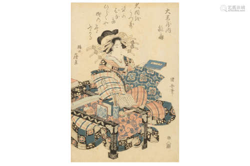 A FRAMED PRINT BY UTAGAWA KUINIYASU (1794 – 1832).