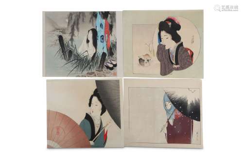 A FOLIO OF PRINTS BY TOSHIKATA AND OTHERS.