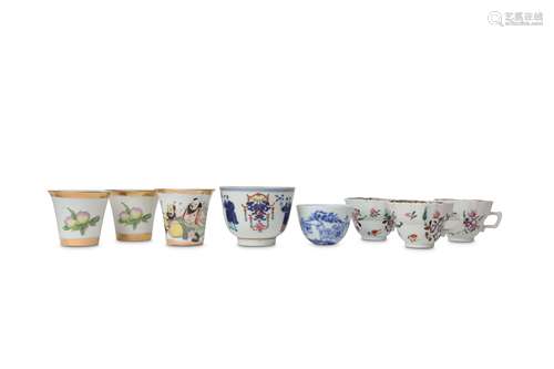 EIGHT CHINESE PORCELAIN CUPS.