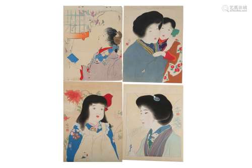 A FOLIO OF PRINTS BY KABURAGI KIYOKATA (1878 – 1972).