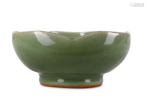 A CHINESE LOBED CELADON BOWL.