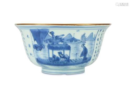 A CHINESE BLUE AND WHITE INSCRIBED 'ODE TO THE RED CLIFF' BOWL.