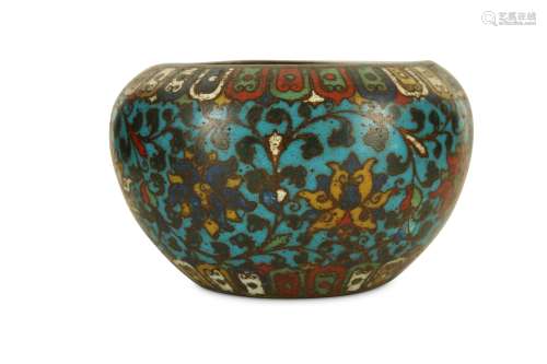 A CHINESE CLOISONNE 'LOTUS' ALMS BOWL.