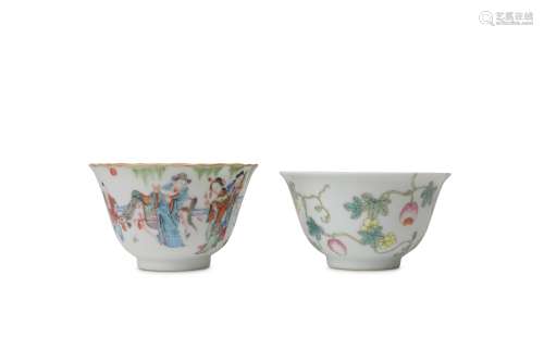 TWO CHINESE FAMILLE ROSE CUPS.