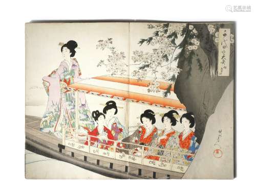 A JAPANESE ALBUM OF WOODBLOCK PRINTS BY YOSHU CHIKANOBU (1838-1912) MEIJI 1868-1912 Entitled Chiyoda
