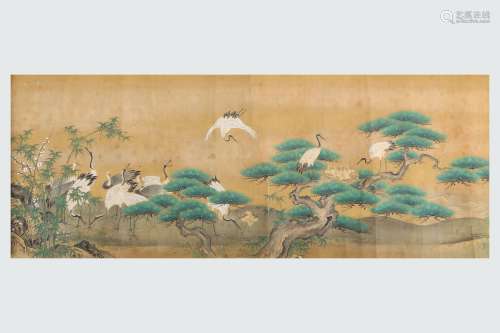 A PAINTING OF ONE HUNDRED CRANES.