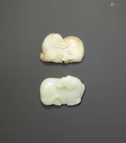 17th/18th century Two jade 'horse' jade buckles