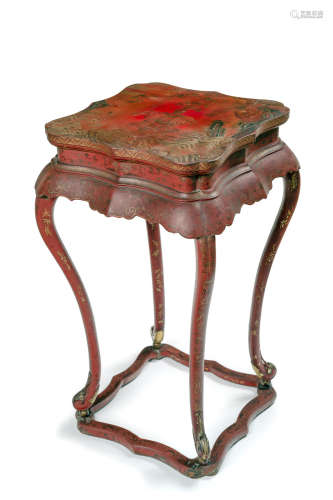 18th century A rare and gilt polychrome lacquer 'Elephant' incense stand