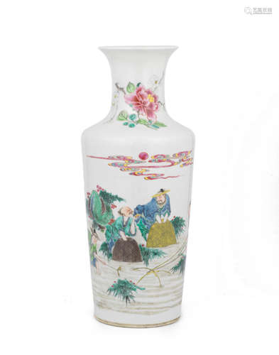 Yongzheng A famille rose 'Fishermen' vase