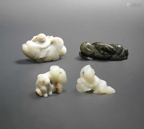 Ming Dynasty four jade carvings