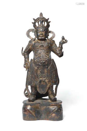 Ming Dynasty  A large bronze figure of Weituo