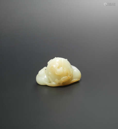 18th century A white and russet jade 'auspicious fruit' group
