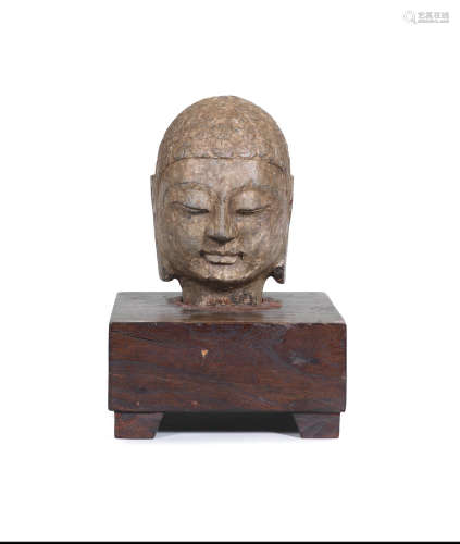 6th century or later A carved stone head of Buddha