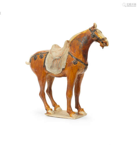 Tang Dynasty A sancai-glazed pottery model of a horse