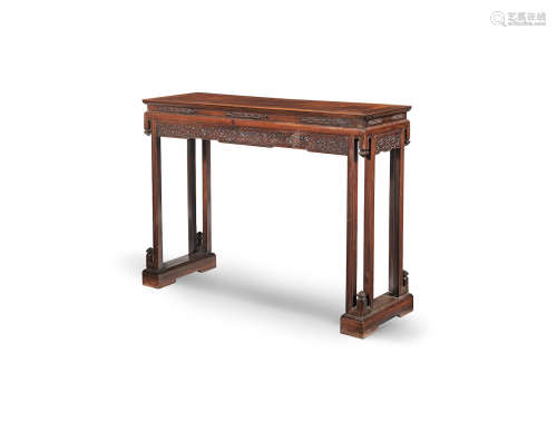 19th century A huanghuali and hardwood rectangular table