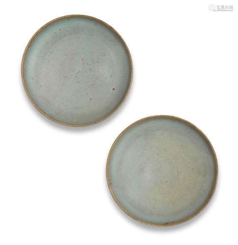 12th/13th century A pair of Junyao glazed dishes