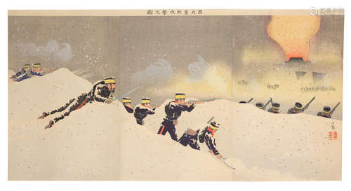 Meiji era (1868-1912), circa 1890s Mizuno Toshikata (1866-1908), Kobayashi Kiyochika (1847-1915), Ogata Gekko (1859–1920), Adachi Ginko (active 1874-1897) and others