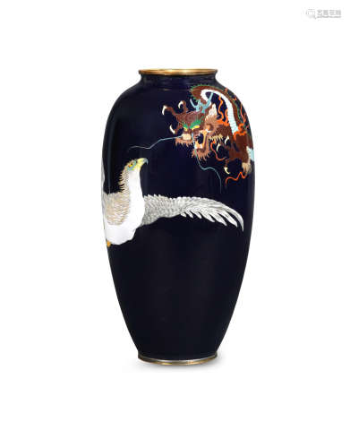 Meiji era (1868-1912), late 19th/early 20th century A cloisonné-enamel ovoid vase