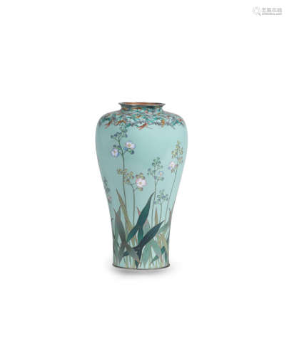 By Hayashi Kodenji, Meiji era (1868-1912), late 19th/early 20th century A fine and rare cloisonné-enamel vase