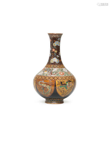 Meiji era (1868-1912), late 19th/early 20th century A cloisonné-enamel pear-shaped vase