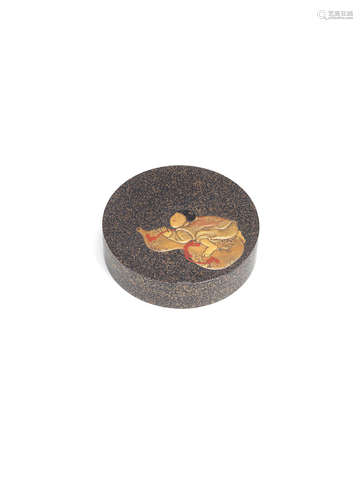 Meiji era (1868-1912), late 19th/early 20th century A lacquer circular kogo (box for incense) and cover