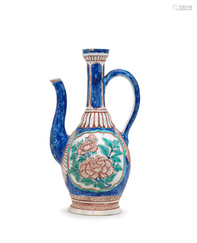 Edo period (1615-1868), late 17th century An unusual and rare Arita ewer of Middle Eastern inspiration