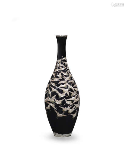Nagoya, Meiji era (1868-1912), late 19th/early 20th century A cloisonné-enamel slender vase
