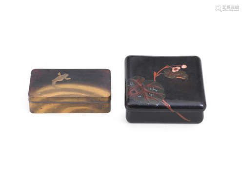 Meiji era (1868-1912), late 19th/early 20th century Two lacquer kobako (small boxes) and covers