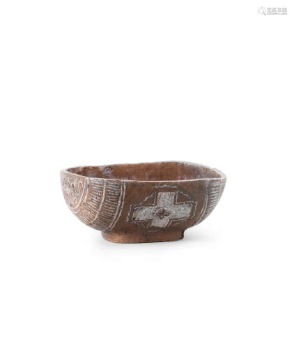 Edo period (1615-1868), 17th century A rare Hagi-ware bowl in the form of a tawara (rice bale)