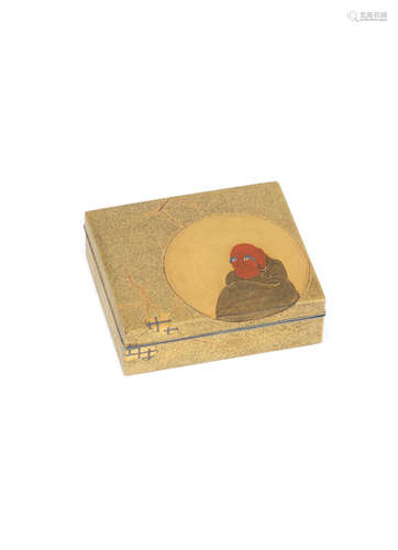 By Jukakusai Eishu, late Edo period (1615-1868), mid/late 19th century A gold-lacquer rectangular kobako (small box) and cover