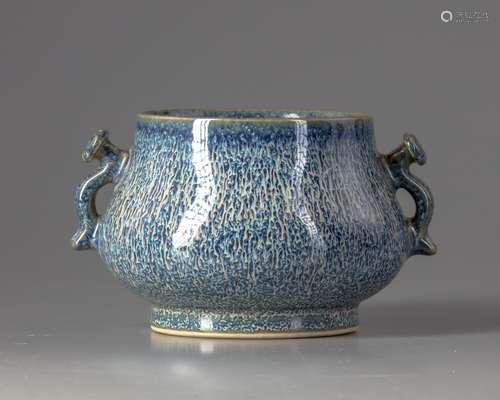 A Chinese robin's egg glazed censer