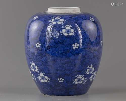 A Chinese blue and white ginger jar