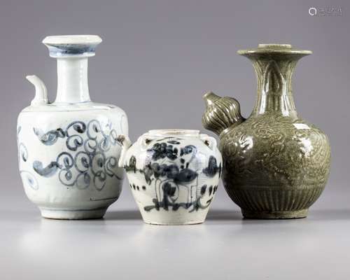 Three Chinese porcelain water jugs