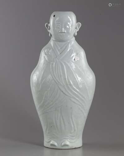 An unusual white-glazed antropomorphic vase