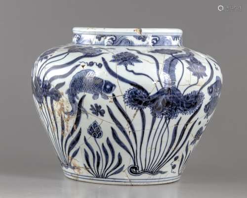 A Chinese blue and white jar