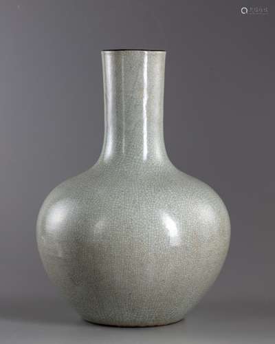 A crackle glazed bottle vase