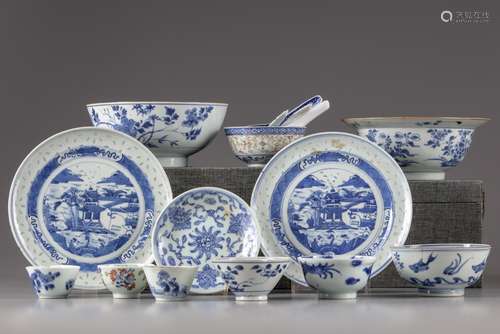 A group of Chinese blue and white wares.