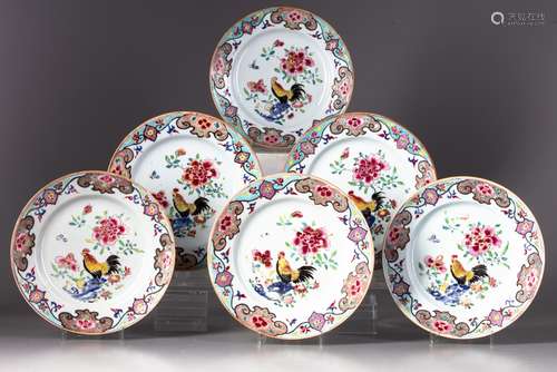 Six Chinese famille rose dishes