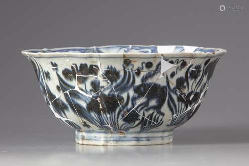 A Chinese blue and white bowl