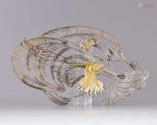 A Chinese silver-filigree artwork