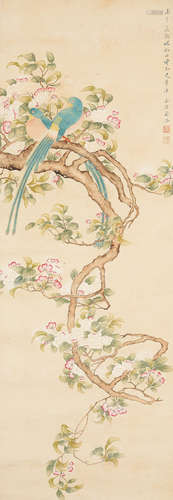 Paradise Flycatchers and Camellia Attributed to Gu Luo (1762-1837)