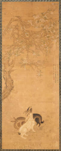 Rabbits and Osmanthus Yun Shouping (1633-1690)