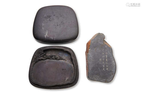 One inscribed by Jiang Handing (1904-1963), Republic Period Two carved ink stones